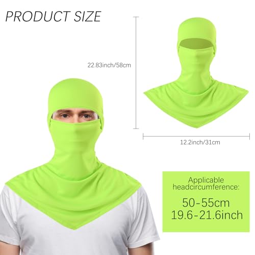 Summer Balaclava UV Protection Face Mask - Green Polyester