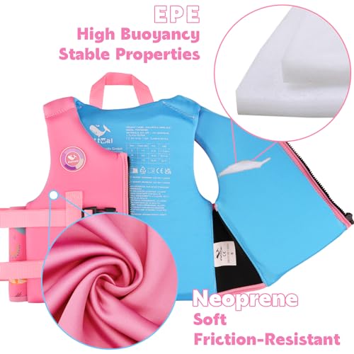 Kids Swim Vest with Adjustable Crotch Strap - Neoprene & EPE Buoyancy Aid