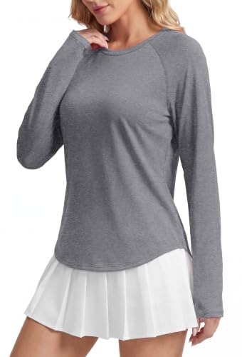 Women's Long Sleeve Workout Top - Medium / Grey