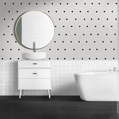 Black Polka Dot Wall Decals ? 100pcs 1 Inch Matte Vinyl Dots ? Not Stickers ? Removable & Safe for Walls ? Easy to Peel & Stick ? Nursery & Bedroom Decor by BUGYBAGY
