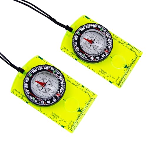 2-Pack Waterproof Orienteering Compass for Kids & Adults - Green