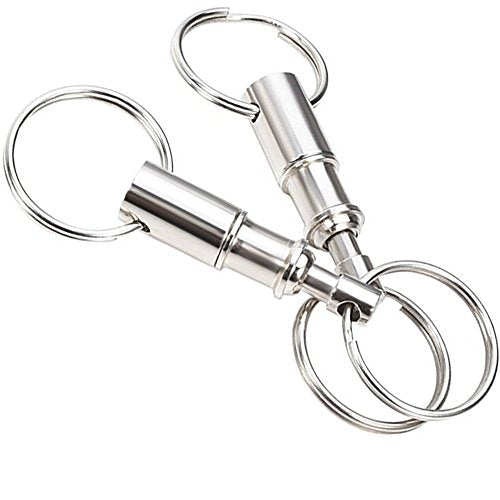 Detachable Quick Release Keychain Valet Key Holder - Stainless Steel