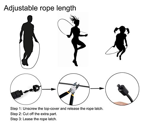 Adjustable Jump Rope - Tangle-Free Skipping Rope for Home Gym - Black