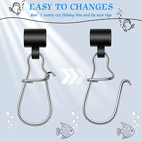 Sumind Pcs Fishing Line Sinker Slides with Duo Lock Clip Hooked