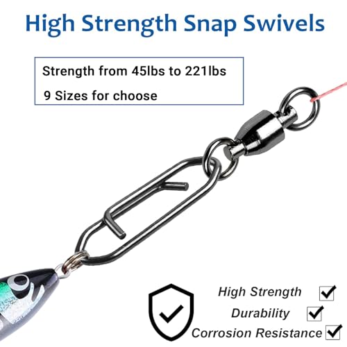 AMYSPORTS High Strength Snap Swivels Stainless Bearing Rolling