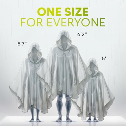 Disposable Rain Ponchos for Adults - Clear with Hood, Pink