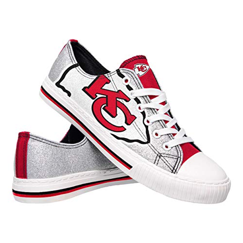 Kansas City Chiefs Glitter Low Top Canvas Sneakers for Women