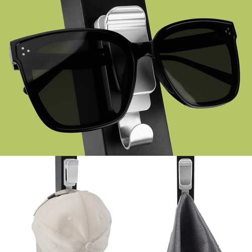 Magnetic Golf Cart Sunglass Holder - Aluminum Eyewear Clip with Hook