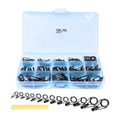 9KM DWLIFE Fishing Rod Tip Repair Kit, Black Stainless Steel, Wear