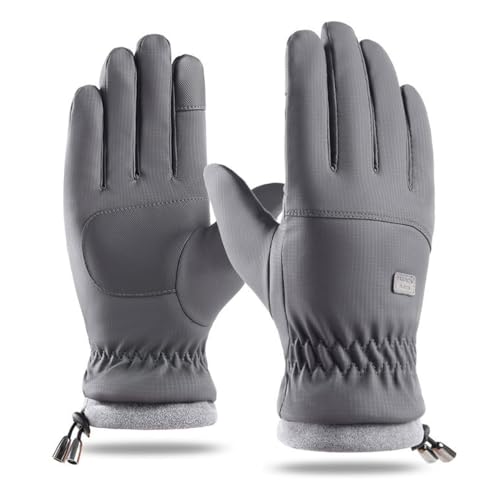 Water-Repellent Touchscreen Ski Gloves for Winter Sports - Grey Medium