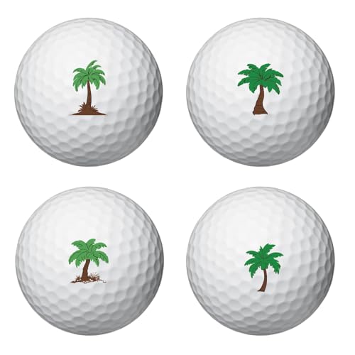 Golf Ball Marking Stickers - Creative Identification Decals - Green Tree