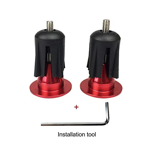Bicycle Bar End Plugs - Aluminum Bike Handlebar Caps - Red 01