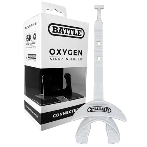 Football Mouth Guard with Connected Strap - Maximum Breathability, Fits Braces