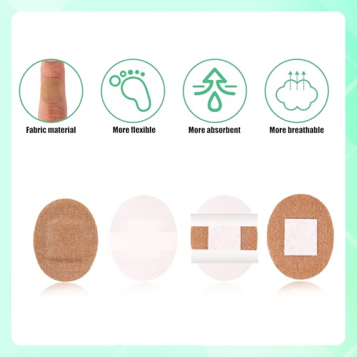 Sinbana 120 Pcs Small Adhesive Bandages Set, 6 Shapes – Round, Oval, Square for Face & Minor Wounds