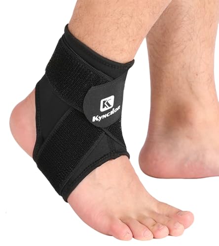 Ankle Brace Compression Sleeve - Black, Large - Plantar Fasciitis Relief