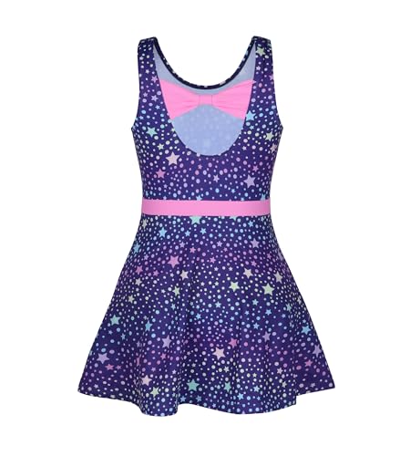 Gymnastics Leotard for Girls - Purple Star, 7-8 Years