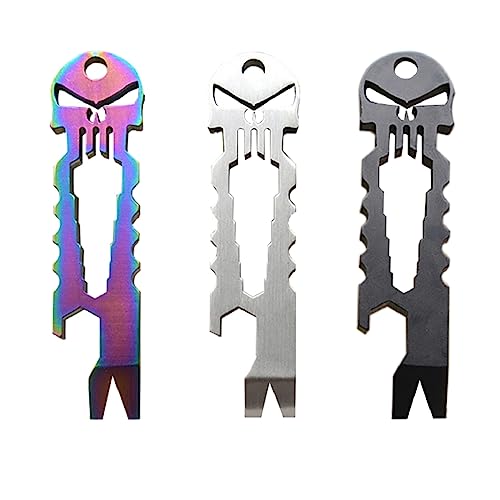 3-Piece Multi-Function Skull EDC Tool Set - Key Ring & Bottle Opener