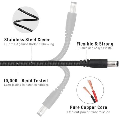 79-Inch Chew Proof Trail Camera Power Cord - 1PC