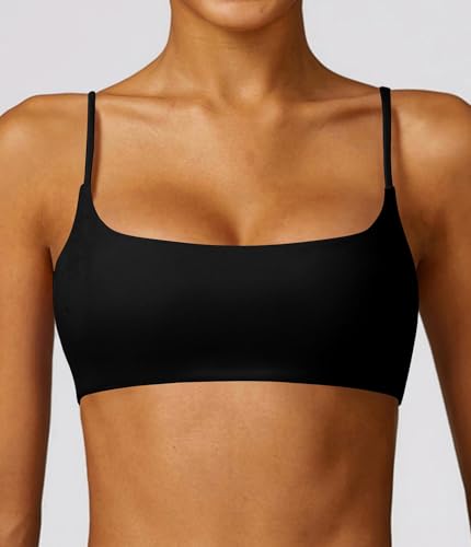 Women's Wirefree Sports Bra with Thin Straps & Removable Pads
