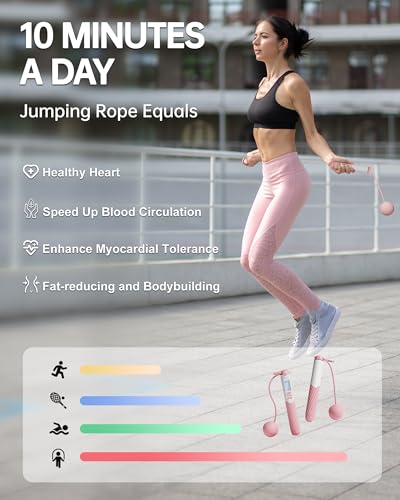 nonogo Black Cordless Jump Rope with Counter - Adjustable Smart Fitness Rope for Men Women Kids