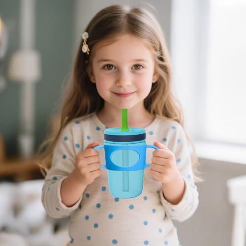 Silicone Cup Grip for Owala Toddler Cup - Green & Blue