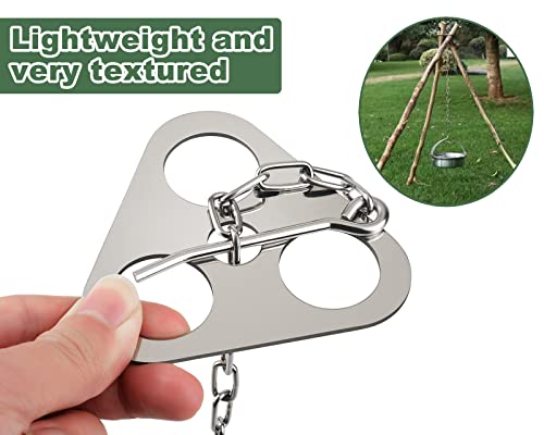 Stainless Steel Campfire Tripod Plate - 4 x 4 x 1 in for Outdoor Cooking