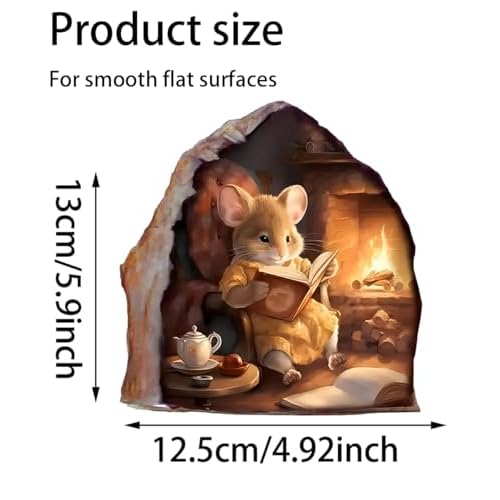 1 Pc Funny 3D Mouse Hole Realistics Wall Sticker,Mouse in a Hole Wall Decal Fun Art, Water Proof Funny,Walls D?cor, Stickers