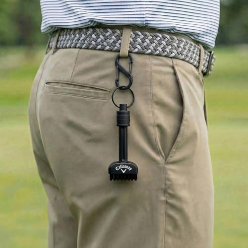 Compact Magnetic Golf Club Brush - Black