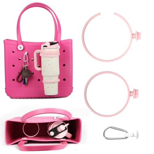 Cup Holder for Beach Totes - Fits 30oz & 40oz Tumblers - Pink