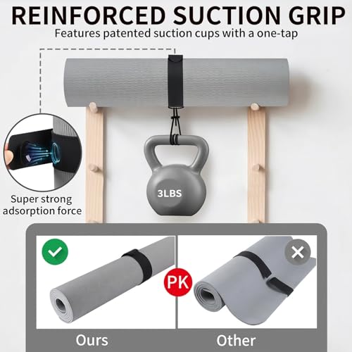 Yoga Mat Carrier Strap - Adjustable Sling for Large Mats, 2pcs Slap Band Black