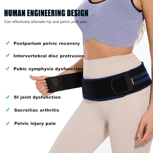 VISKONDA Sacroiliac SI Joint Belt Medium Black - Lower Back & Pelvic Support