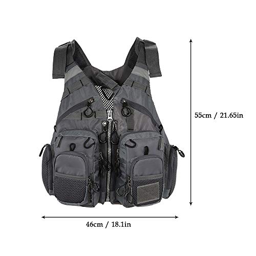 Fly Fishing Vest with Foam - Adjustable Safety Life Jacket - Orange