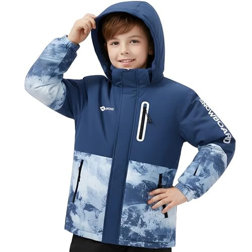 Winsjoin Girls' Waterproof Winter Ski Jacket with Fleece L lining, Hooded Snow Coat for Outdoors
