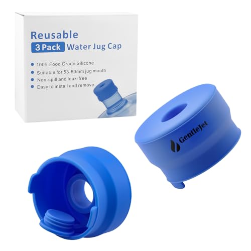 Reusable Silicone Water Jug Caps for 55mm Bottles - Leak-Proof - Pack of 3