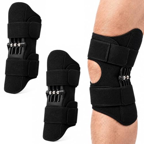 Ergonomic Power Knee Brace 2Pack with Spring Support, Adjustable Stabilizer for Pain Relief & Injury Recovery
