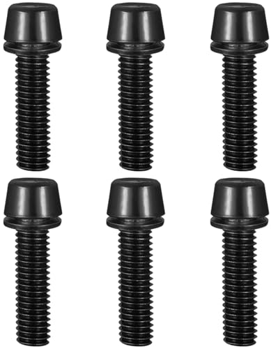 Bike Stem Bolts M5x18mm - Allen Tapered Steel with Washer - Black