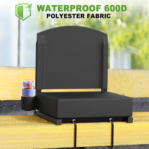 Portable Stadium Seat with Back Support - Black