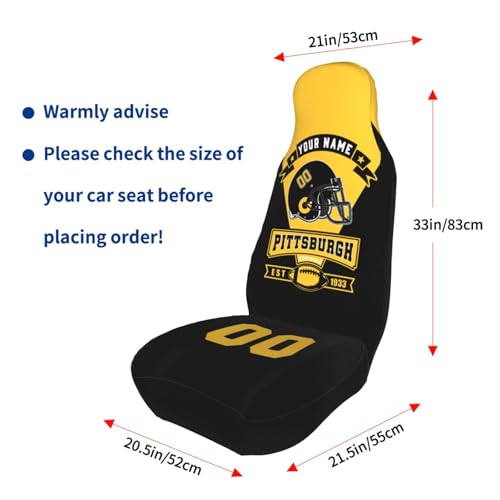 Custom Pittsburgh Car Seat Cover - Personalized Soft Fabric Protector - One Size