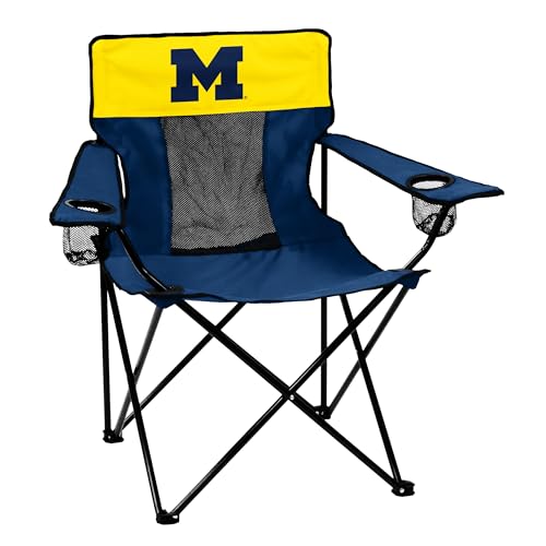 NCAA Michigan Wolverines Elite Chair with Cup Holders - Team Color