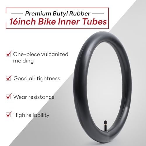16 x 1.75-2.125 Bike Inner Tube - Reliable Schrader Valve Replacement