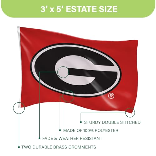 University of Georgia Flag - 3'x5' Outdoor College Banner with Grommets