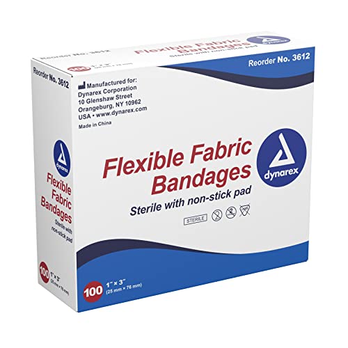 Sterile Adhesive Fabric Bandages - 1" x 3" - 100 Count