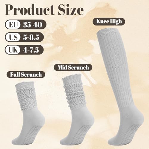Pilates Socks with Grips for Women - 3 Pack Ruffle Style - White, Grey, Black