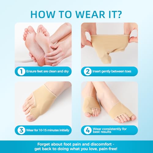 Medium Bunion Corrector for Women Men - Toe Straightener with Gel Pads - Soft Breathable Support