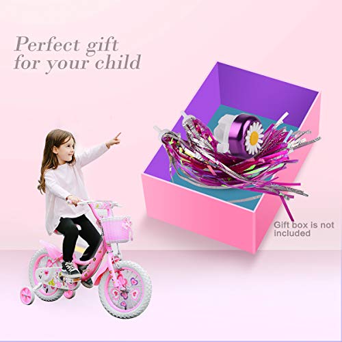 Kids Bicycle Bell with Streamers - Purple & Pink
