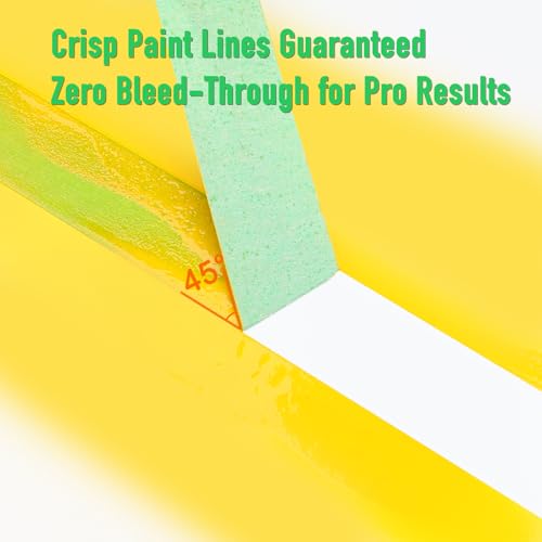 GEYYANG Automotive Masking Tape - Heat Resistant Green Painters Tape for Auto Body Spray Painting, Multi-Surface Painters Tape for DIY, Labeling, Art, Car, 1.41 inch x 55 Yards, 2 Rolls
