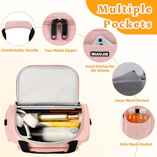 Kids Pink Duffle Bag 14IN Travel Bag for Girls & Boys - Lightweight & Water-Resistant