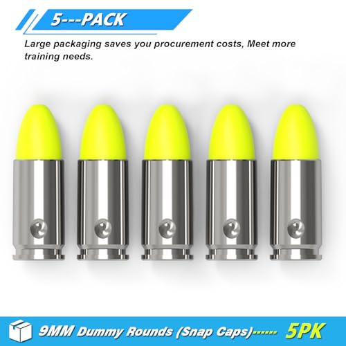 9mm Snap Caps Training Dummy Rounds - 5 Pack for Dry Fire Practice