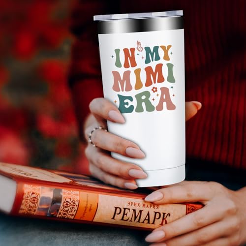 Fufandi Mimi White 20oz Insulated Tumbler Cup - Best Gift for Mimi