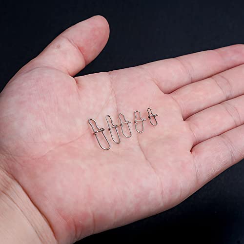200 Pcs Duo-Lock Fishing Snap Clips - 5 Sizes Quick Change Swivel - Silver
